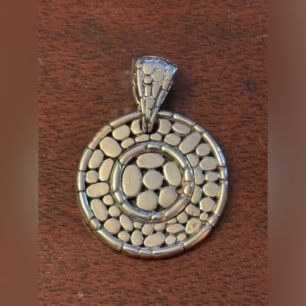 John Hardy Sterling Silver 925 AUTHENTIC Kali Pebble Dragonfly Enhancer Pendant